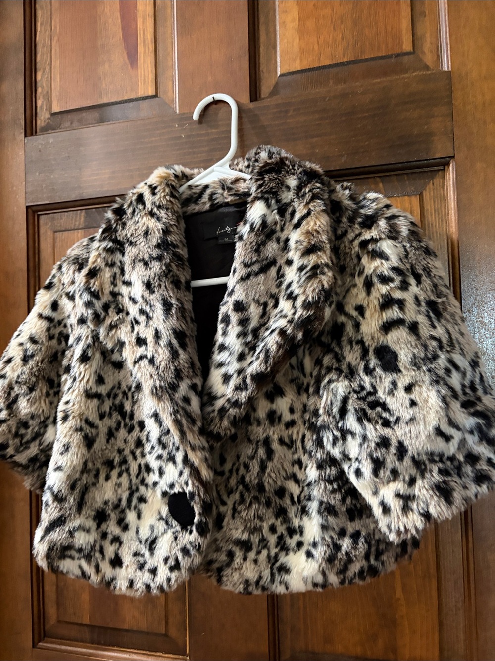 Forever 21 Faux Fur Leopard Jacket - Black, Cream & Brown